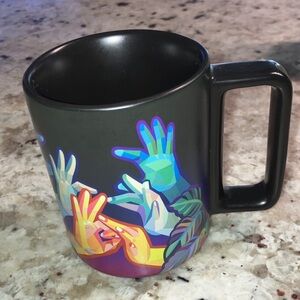 Starbucks ASL Coffee Mug 2021 Black Multicolor Hands American Sign Language NWOT